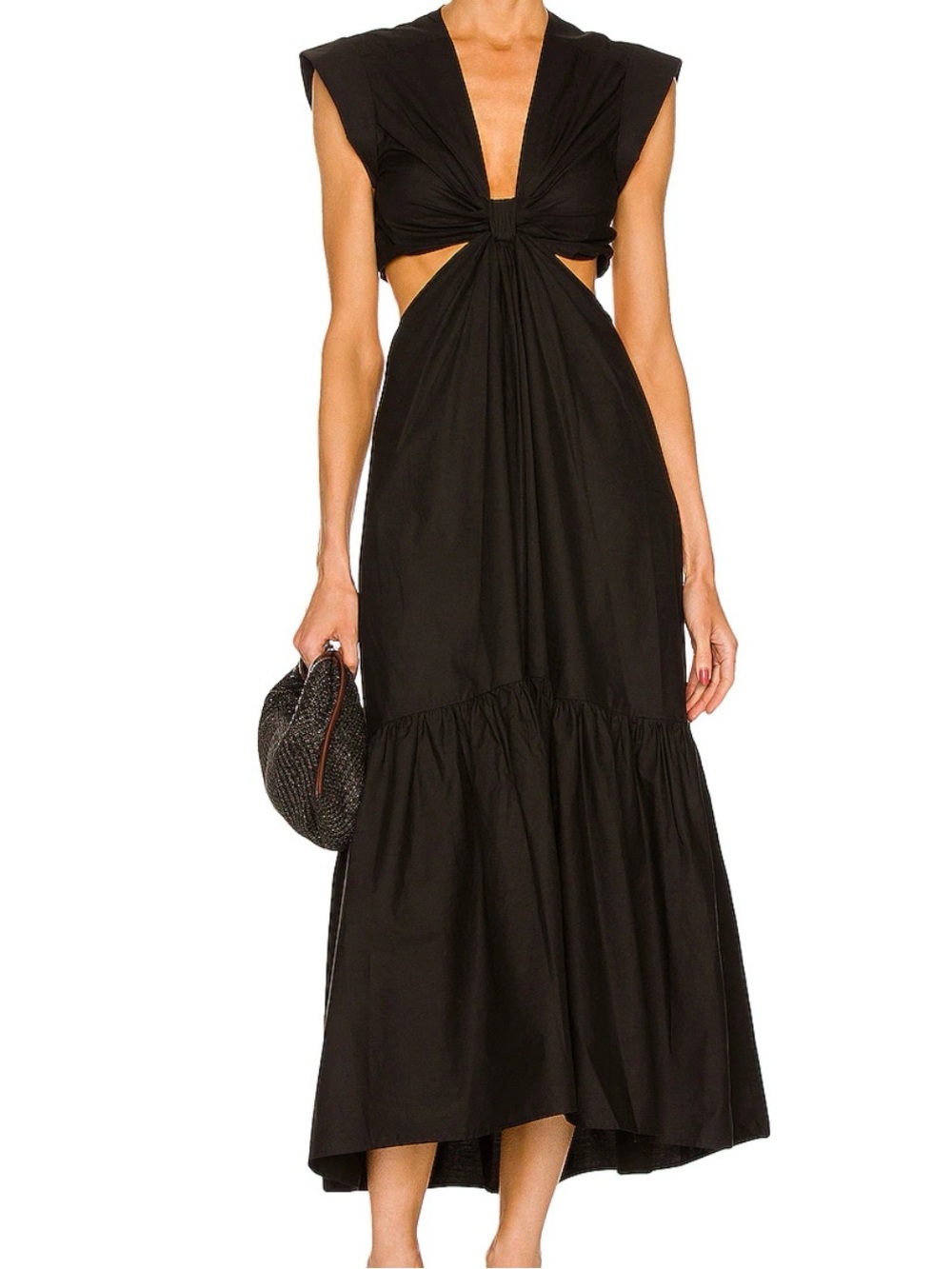 A.L.C. Alexandria Black Cutout Midi Dress 00